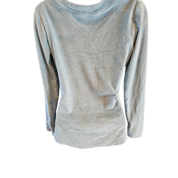 Cuddl Duds small S light blue velour sweater with thumb holes warm EUC winter ^ - Picture 2 of 6